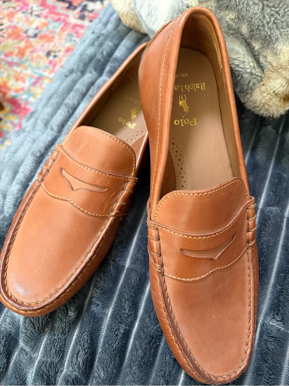 Polo by Ralph Lauren Tan Leather Penny Loafers